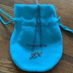 Tiffany & Co Love script necklace
